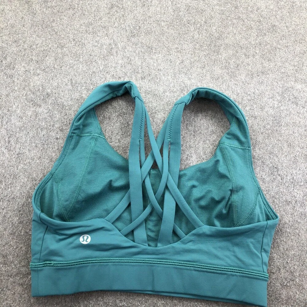 Lululemon Sports Bra Womens 4 Green Free To Be Wild Strappy Crossback Yoga Gym - Picture 5 of 10